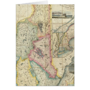 Cartão Mapa de Carrigain de New Hampshire