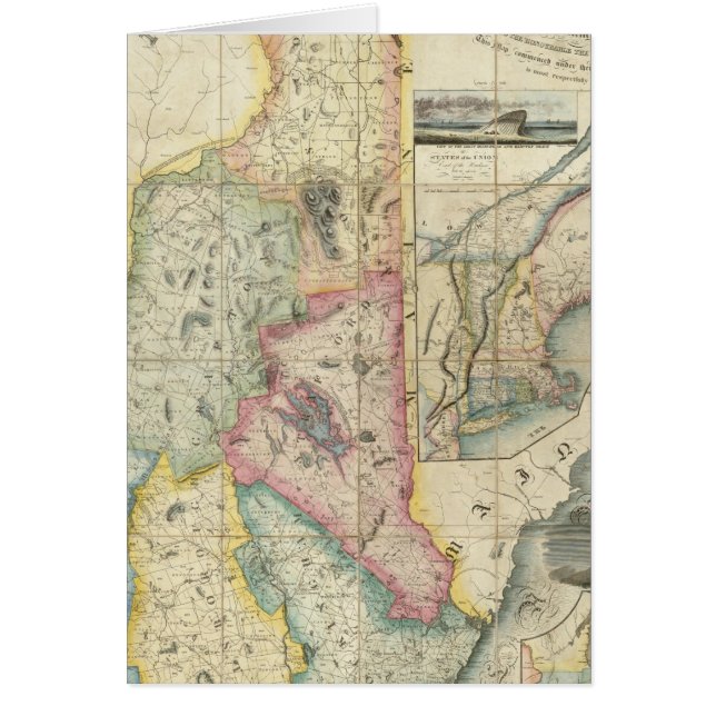 Cartão Mapa de Carrigain de New Hampshire (Frente)