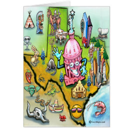 Cartão Mapa de Cartoons de Austin Texas