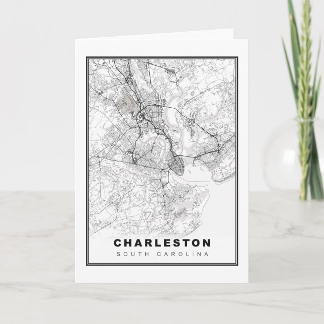Cartão Mapa de Charleston (Frente)