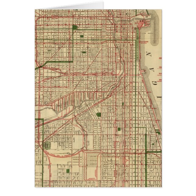 Cartão Mapa de Chicago de Blanchard (Frente)