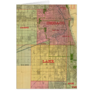 Cartão Mapa de Chicago e arredores de Blanchard