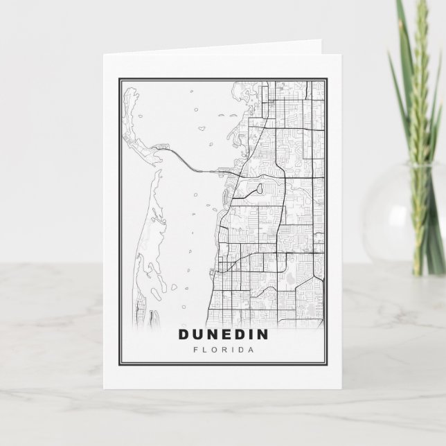 Cartão Mapa de Dunedin (Frente)