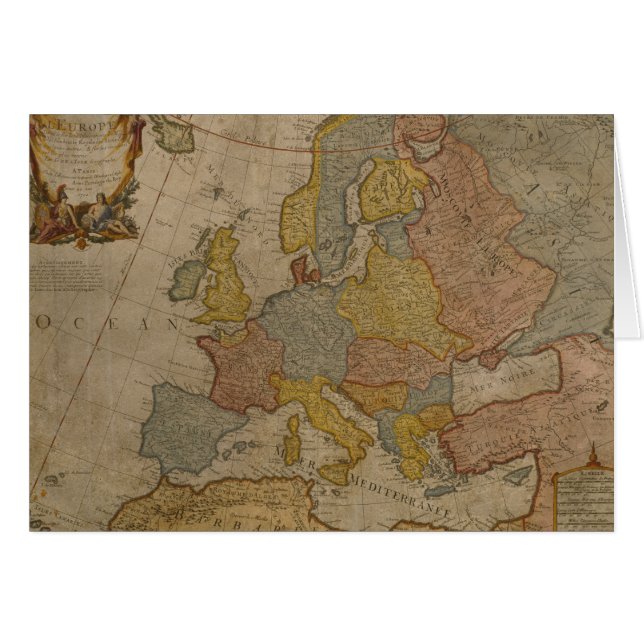 Cartão Mapa de Europa | 1700 (Frente Horizontal)