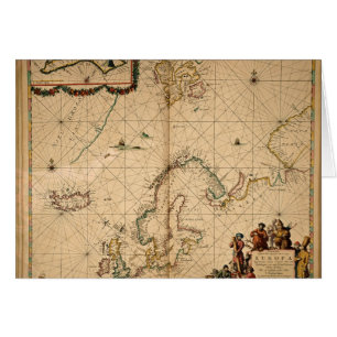 Cartão Mapa de Europa do Norte