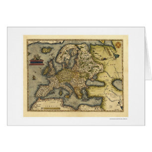 Cartão Mapa de Europa por Ortelius 1570