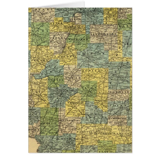 Cartão Mapa de Illinois 2 (Frente)