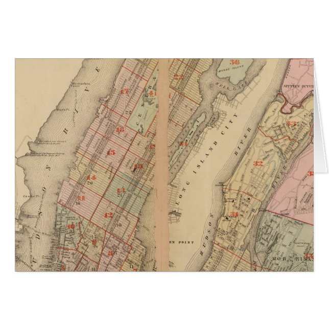 Cartão Mapa de índice Atlas, cidade de Nova York (Frente Horizontal)