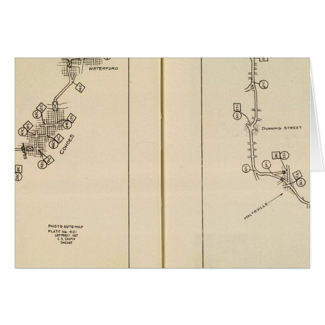 Cartão Mapa de índice para Albany, Primaveras Saratoga (Frente Horizontal)
