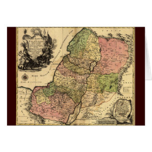 Cartão Mapa de Israel antiga com os 12 tribos
