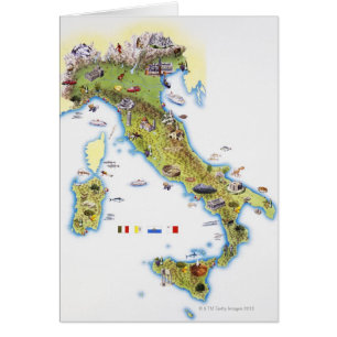 Cartão Mapa de Italia