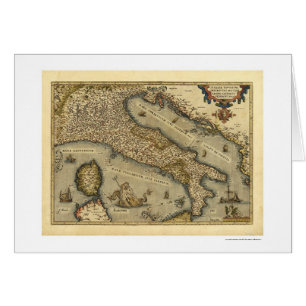 Cartão Mapa de Italia por Ortelius 1570