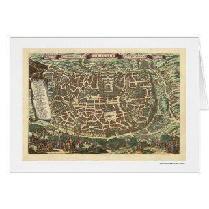 Cartão Mapa de Jerusalem por Nicolaes Visscher 1660