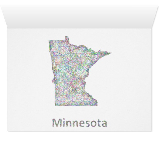 Cartão Mapa de Minnesota (Interior horizontal (base))