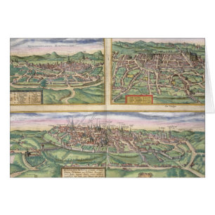 Cartão Mapa de Montpellier, excursões, e de Poitiers, 'd