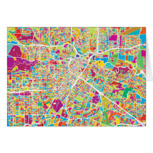 Cartão Mapa de néon de Houston, Texas  