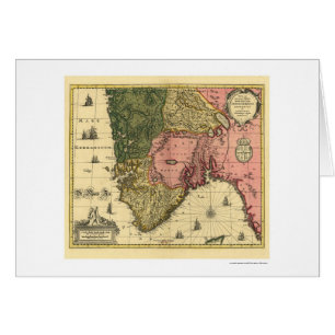 Cartão Mapa de Noruega daqui até janeiro Jansson 1650