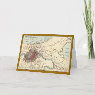 Cartão Mapa de Nova Orleans 1900