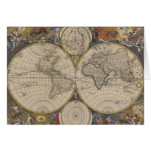 Cartão Mapa de Novissima Totius Terrarum Orbis Tabula