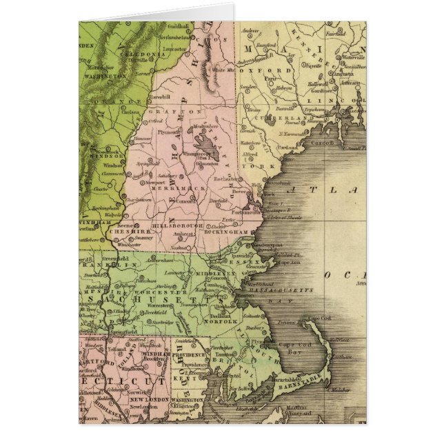 Cartão Mapa de Olney para os Estados do Leste (Frente)