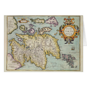 Cartão Mapa de Scotland Miliaria Scotia