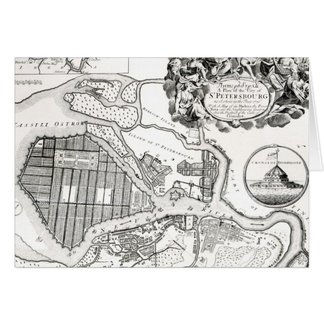 Cartão Mapa de St Petersburg (Frente Horizontal)