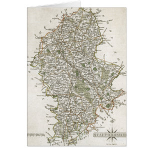 CARTÃO MAPA DE STAFFORDSHIRE, 1793