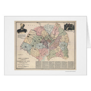 Cartão Mapa de subúrbios do Washington DC por Clements