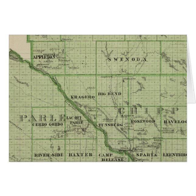Cartão Mapa de Swift, Minnesota (Frente Horizontal)