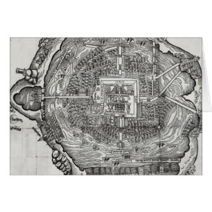Cartão Mapa de Tenochtitlan