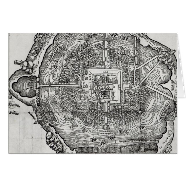 Cartão Mapa de Tenochtitlan (Frente Horizontal)