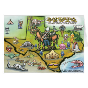 Cartão Mapa de TEXAS de bandera