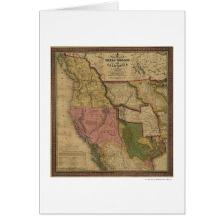 Cartão Mapa de Texas, de Oregon & de Califórnia - 1846