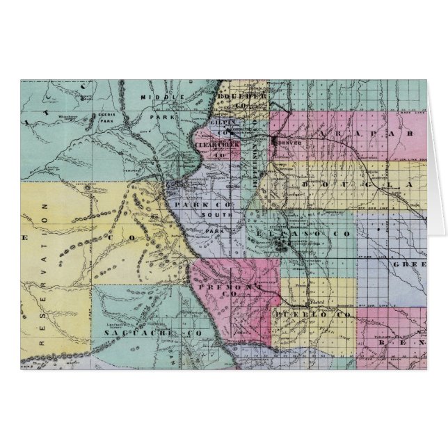 Cartão Mapa de Thayer do Colorado (Frente Horizontal)