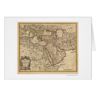 Cartão Mapa de Turquia Persia Arábia - 1721
