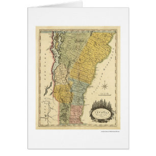 Cartão Mapa de Vermont por Carey 1814