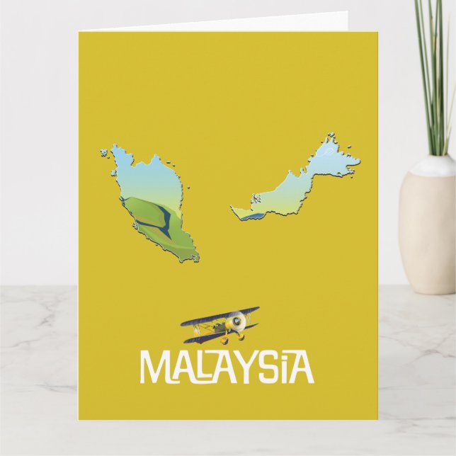 Cartão Mapa de viagem da Malásia (Frente)