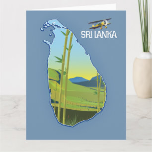 Cartão Mapa de viagem do Sri Lanka