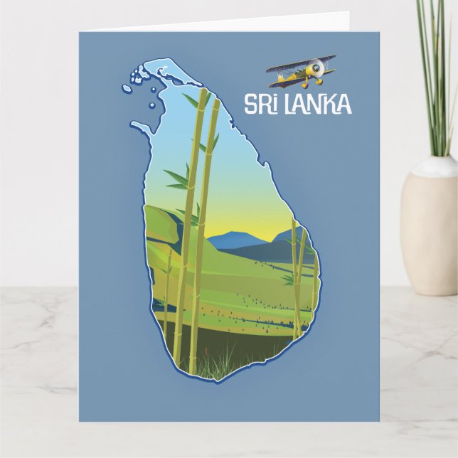 Cartão Mapa de viagem do Sri Lanka (Frente)