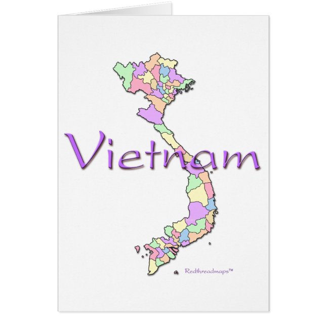 Cartão Mapa de Vietnam (Frente)