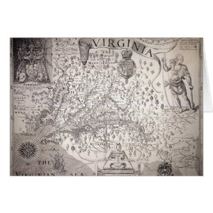 Cartão Mapa de Virgínia, 1612