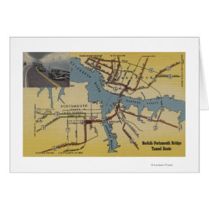Cartão Mapa detalhado do túnel da ponte de
