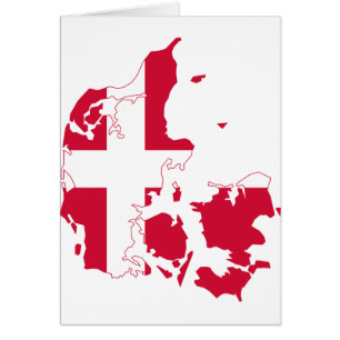 Cartão Mapa DK da bandeira de Dinamarca