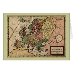 Cartão Mapa do Antiquarian 1721 de Europa pelo Moll de