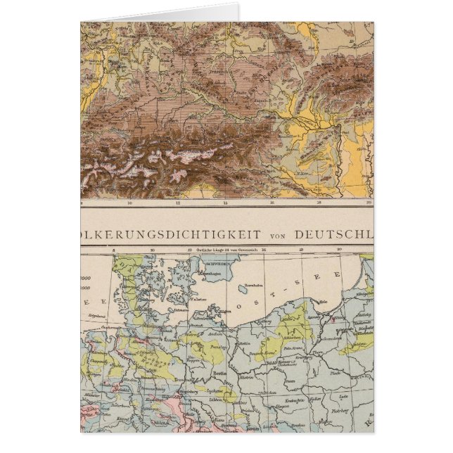 Cartão Mapa do Atlas da Europa Central (Frente)