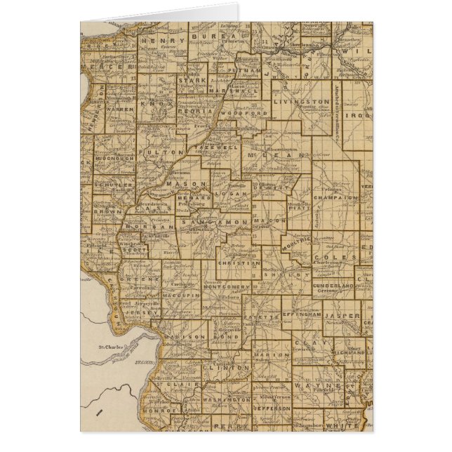 Cartão Mapa do Atlas de Illinois (Frente)