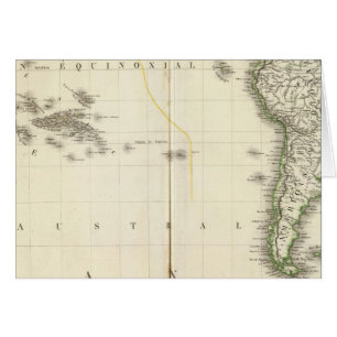 Cartão Mapa do Atlas do Oceano Pacífico