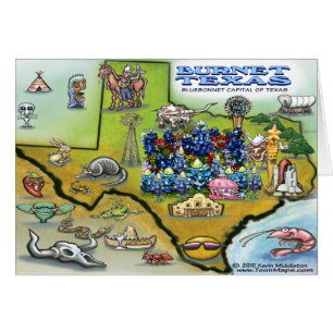 Cartão Mapa do Burnet TEXAS