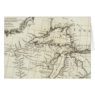 Cartão Mapa do Canadá com aldeias nativas americanas