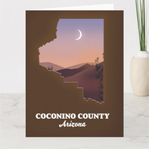 Cartão Mapa do Condado de Coconino Arizona.